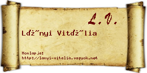 Lányi Vitália névjegykártya